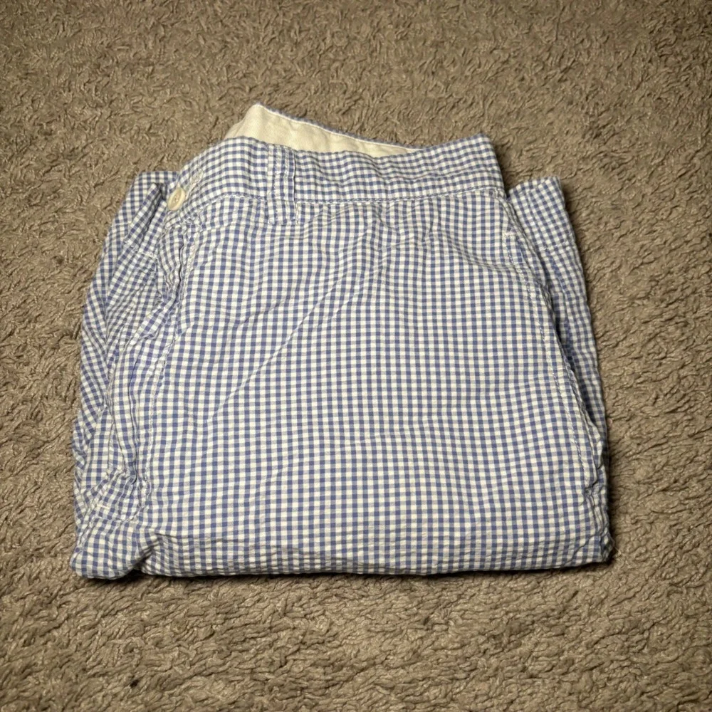 Polo Ralph Lauren Mens 32 Blue Gingham Cotton Flat Front Shorts Preppy Classic